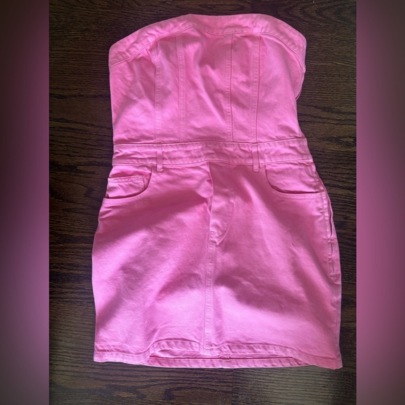 NWT Grey Lab size medium pink denim dress - Picture 1 of 5
